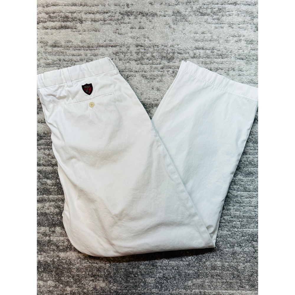 Polo Golf Ralph Lauren Fairway Pant Mens 38/32 White Pleated Chino Old Money